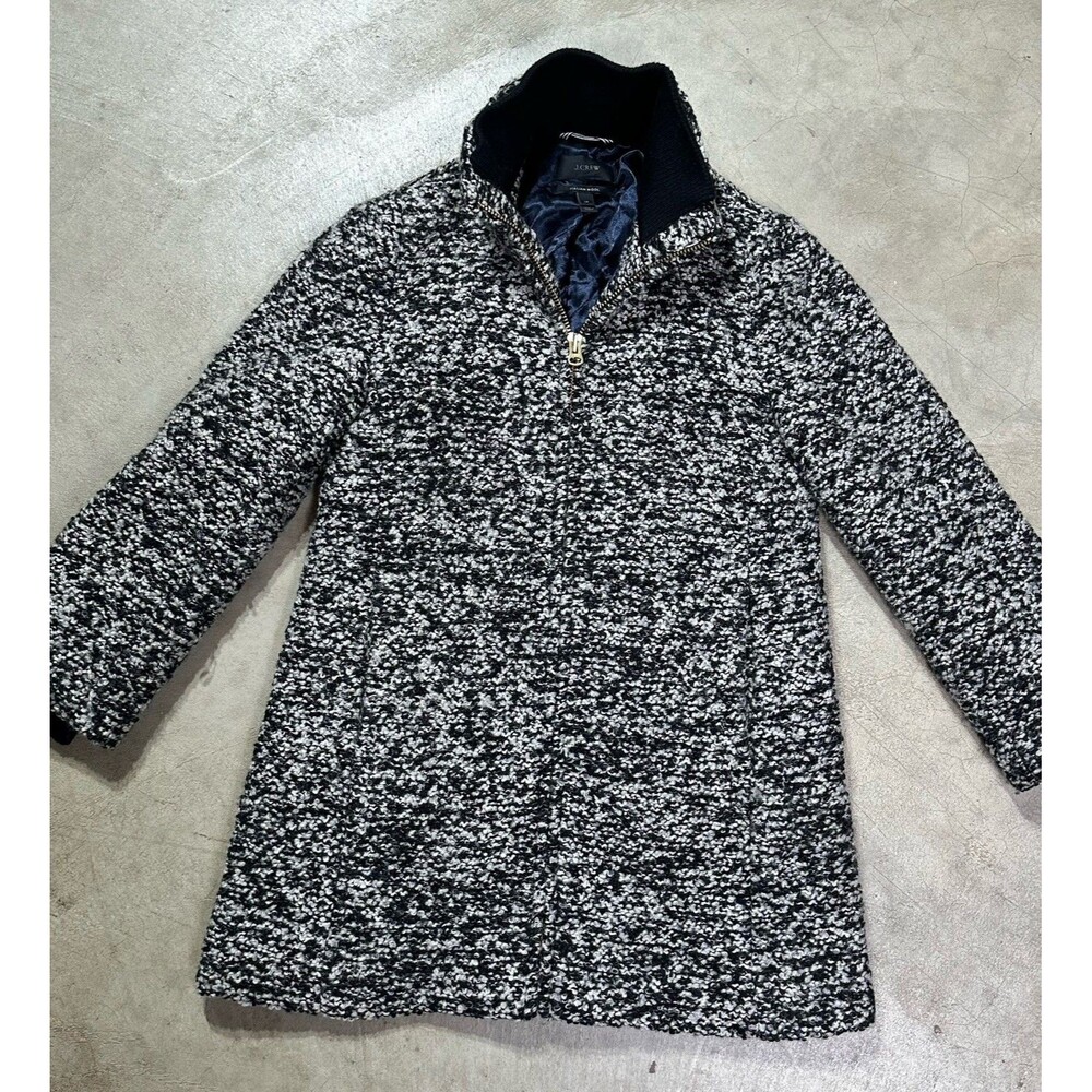 J. Crew Italian Wool Bouclé speckled Lodge Coat Size 2  Petite Minimalist Preppy - Picture 6 of 13